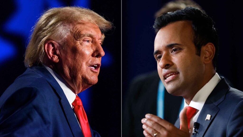 Donald-Trump-Vivek-Ramaswamy-1-1024x576 2024 PRESIDENTIAL ELECTION: RAMASWAMY INELIGIBLE TO PARTICIPATE,TRUMPH WON THE RACE